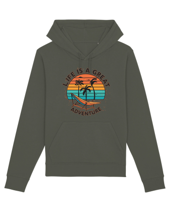 Life Is A Great Adventure Retro Sunset Khaki