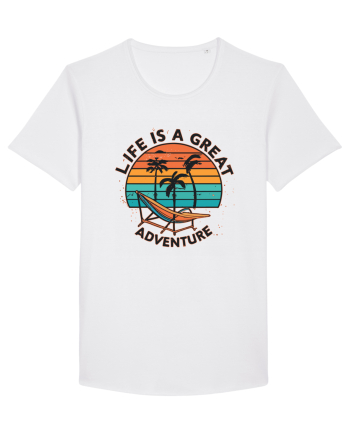 Life Is A Great Adventure Retro Sunset White