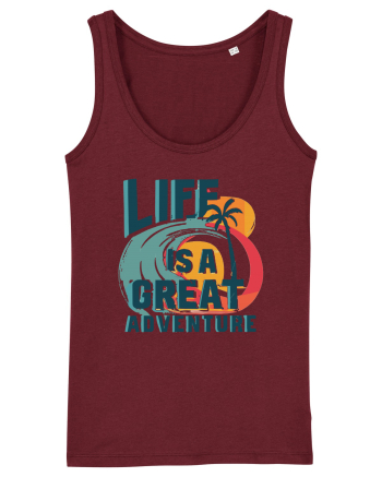Life Is A Great Adventure Summer Burgundy