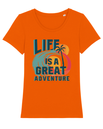 Life Is A Great Adventure Summer Bright Orange