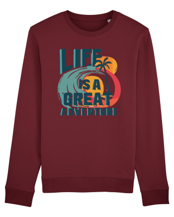 Life Is A Great Adventure Summer Burgundy