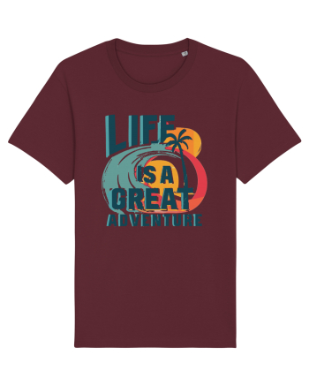 Life Is A Great Adventure Summer Burgundy