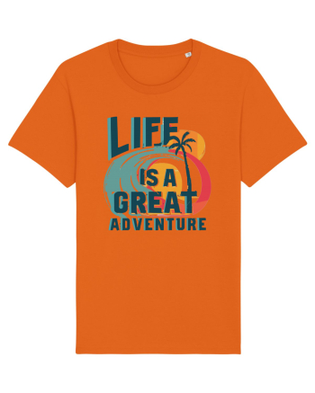 Life Is A Great Adventure Summer Bright Orange