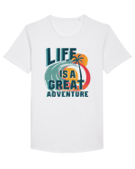 Life Is A Great Adventure Summer Tricou mânecă scurtă guler larg Bărbat Skater