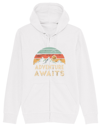 Adventure Awaits Retro Sunset Distressed White