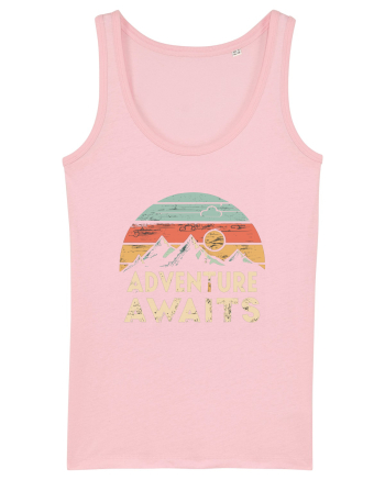 Adventure Awaits Retro Sunset Distressed Cotton Pink
