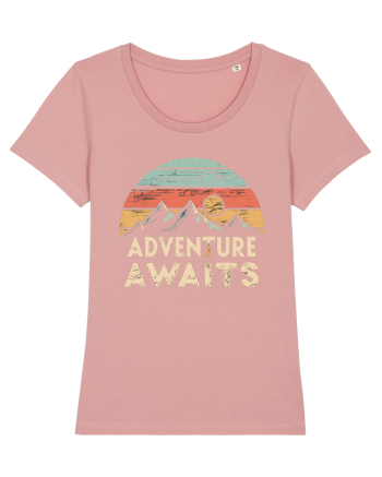 Adventure Awaits Retro Sunset Distressed Canyon Pink