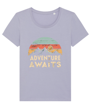 Adventure Awaits Retro Sunset Distressed Lavender