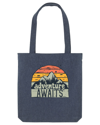 Adventure Awaits Retro Sunset Midnight Blue