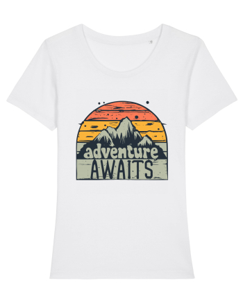 Adventure Awaits Retro Sunset White