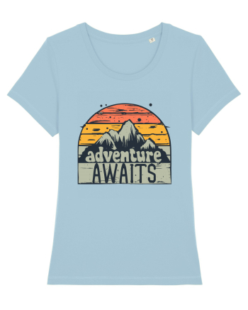 Adventure Awaits Retro Sunset Sky Blue