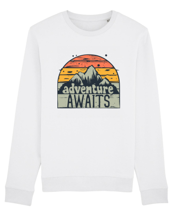 Adventure Awaits Retro Sunset White