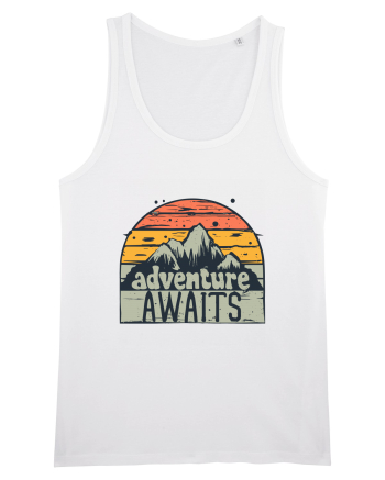 Adventure Awaits Retro Sunset White