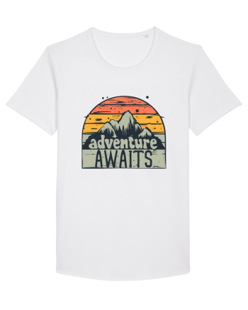 Adventure Awaits Retro Sunset White
