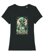 Ew People Alien Steampunk Style Tricou mânecă scurtă guler larg fitted Damă Expresser