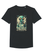 Ew People Alien Steampunk Style Tricou mânecă scurtă guler larg Bărbat Skater