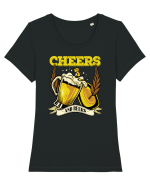 pt iubitorii de bere - Cheers and beers Tricou mânecă scurtă guler larg fitted Damă Expresser