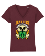 pt iubitorii de bere - Just Here for Beer Tricou mânecă scurtă guler V Damă Evoker