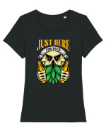 pt iubitorii de bere - Just Here for Beer Tricou mânecă scurtă guler larg fitted Damă Expresser