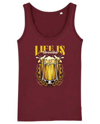 pt iubitorii de bere - Life is Brewtiful v2 Burgundy