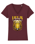 pt iubitorii de bere - Life is Brewtiful v2 Tricou mânecă scurtă guler V Damă Evoker