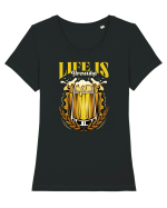 pt iubitorii de bere - Life is Brewtiful v2 Tricou mânecă scurtă guler larg fitted Damă Expresser