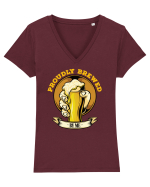 pt iubitorii de bere - Proudly Brewed Tricou mânecă scurtă guler V Damă Evoker