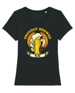 pt iubitorii de bere - Proudly Brewed Tricou mânecă scurtă guler larg fitted Damă Expresser