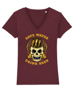 pt iubitorii de bere - Save Water Drink Beer v2 Tricou mânecă scurtă guler V Damă Evoker