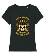 pt iubitorii de bere - Save Water Drink Beer v2 Tricou mânecă scurtă guler larg fitted Damă Expresser