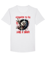 cu desene de Halloween - 4 brains to go and a beer Tricou mânecă scurtă guler larg Bărbat Skater
