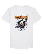 cu desene de Halloween - Brains! Tricou mânecă scurtă guler larg Bărbat Skater