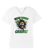 cu desene de Halloween - Vegan zombie - Grains! Tricou mânecă scurtă guler V Bărbat Presenter