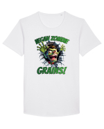 cu desene de Halloween - Vegan zombie - Grains! Tricou mânecă scurtă guler larg Bărbat Skater