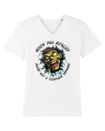 cu desene de Halloween - When you realize you are not a teenager anymore Tricou mânecă scurtă guler V Bărbat Presenter