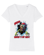 cu desene de Halloween - Zombie Pirate - Where is my rum Tricou mânecă scurtă guler V Damă Evoker