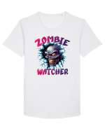 cu desene de Halloween - Zombie Watcher Tricou mânecă scurtă guler larg Bărbat Skater