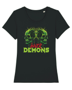 in stil gotic malefic - Inner demons Tricou mânecă scurtă guler larg fitted Damă Expresser