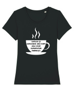 CAFEAUA ȘI SARCASMUL Tricou mânecă scurtă guler larg fitted Damă Expresser