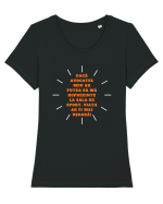 VIAȚĂ UȘOARĂ - TEXT AMUZANT Tricou mânecă scurtă guler larg fitted Damă Expresser