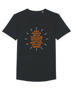 VIAȚĂ UȘOARĂ - TEXT AMUZANT Tricou mânecă scurtă guler larg Bărbat Skater