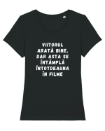 VIITORUL ARATĂ BINE DOAR ÎN FILME Tricou mânecă scurtă guler larg fitted Damă Expresser