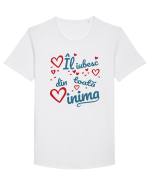 Il iubesc din toata inima Tricou mânecă scurtă guler larg Bărbat Skater