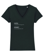 CAFEA@ - ZAMBET@ Tricou mânecă scurtă guler V Damă Evoker