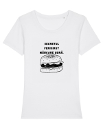 SECRETUL FERICIRII - MÂNCARE BUNĂ Tricou mânecă scurtă guler larg fitted Damă Expresser