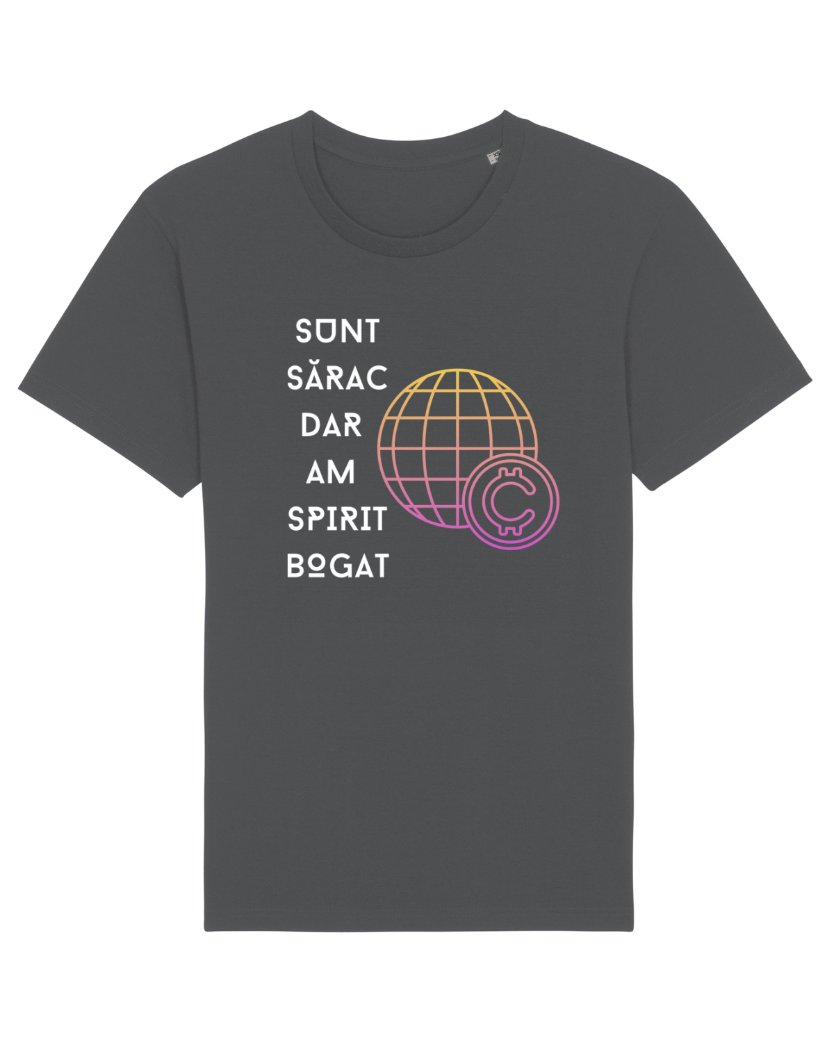 Tricou mânecă scurtă Unisex Rocker Anthracite
