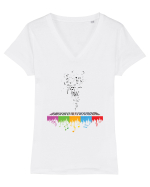 Music colors Tricou mânecă scurtă guler V Damă Evoker