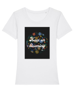 keep blooming Tricou mânecă scurtă guler larg fitted Damă Expresser