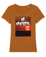 Rasarit la Marea Neagra Tricou mânecă scurtă guler larg fitted Damă Expresser