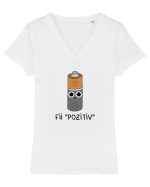 Fii pozitiv Tricou mânecă scurtă guler V Damă Evoker